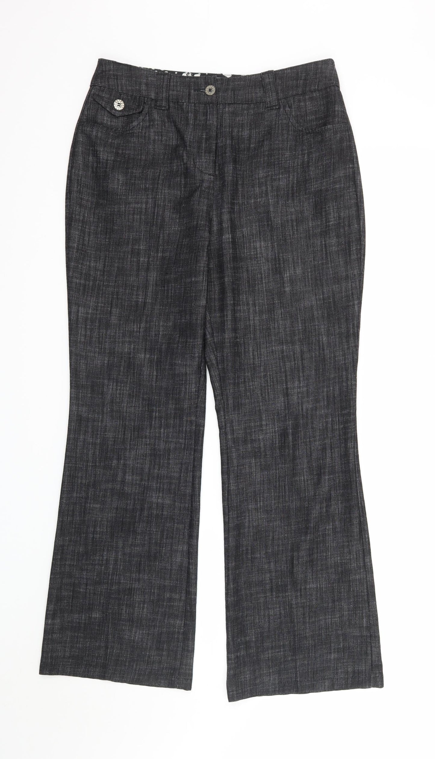 Per Una Womens Black   Trousers  Size 10 L28 in