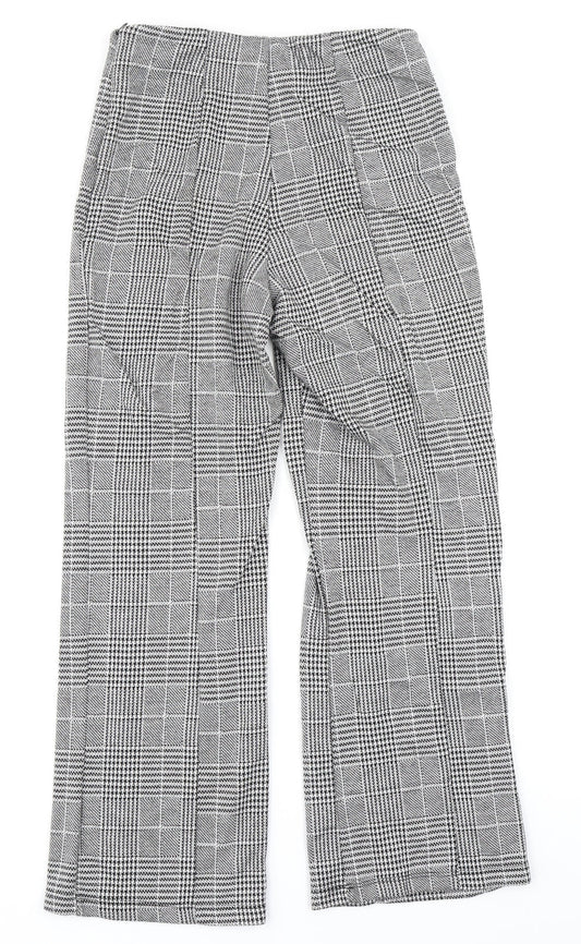 H&M Womens Black Plaid  Trousers  Size S L24 in
