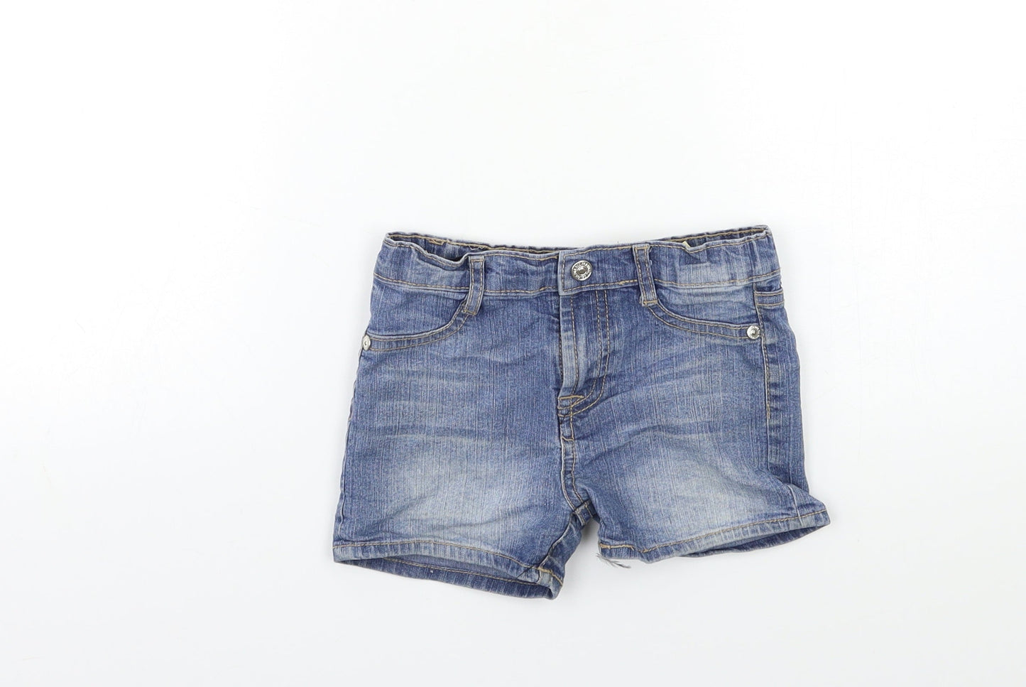 Preworn Girls Blue  Denim Cut-Off Shorts Size 3 Years