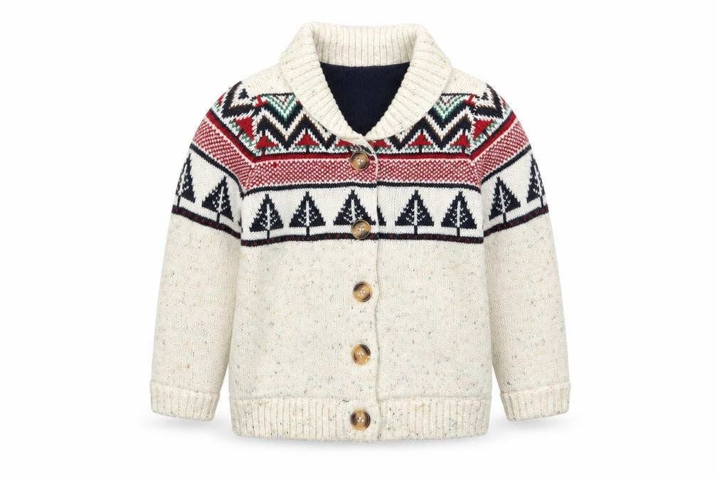 nutmeh Boys Multicoloured Geometric  Cardigan Jumper Size 2 Years