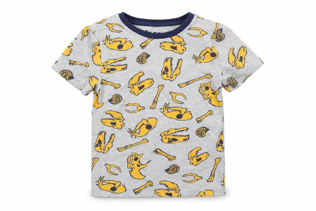M&S Boys Grey Geometric   Pyjama Top Size 3-4 Years