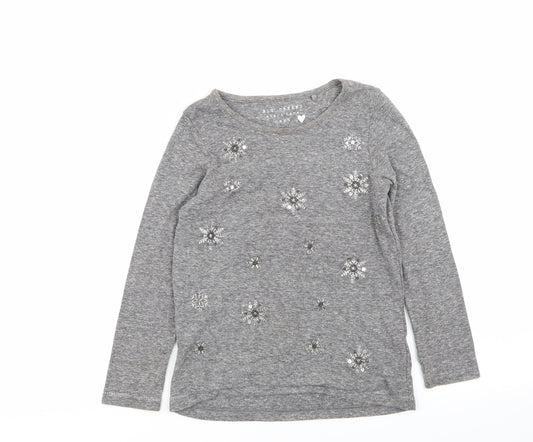 NEXT Girls Grey   Basic T-Shirt Size 6 Years