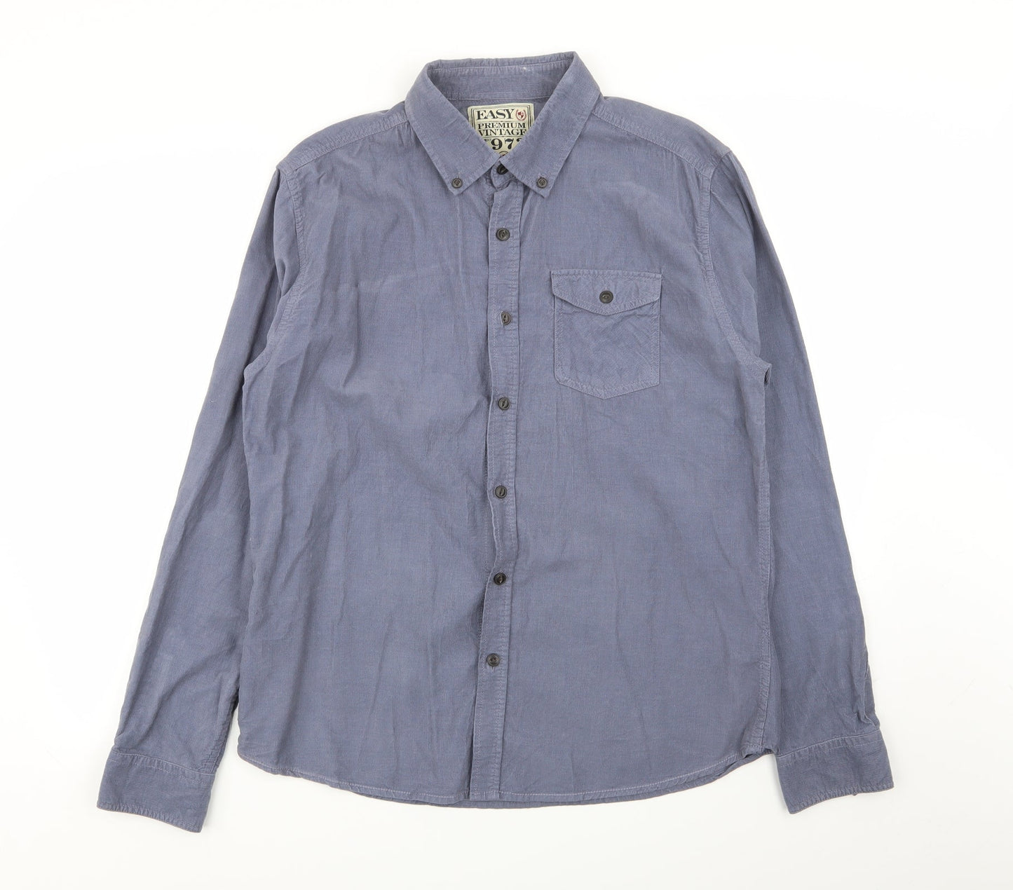Easy Mens Blue    Button-Up Size L