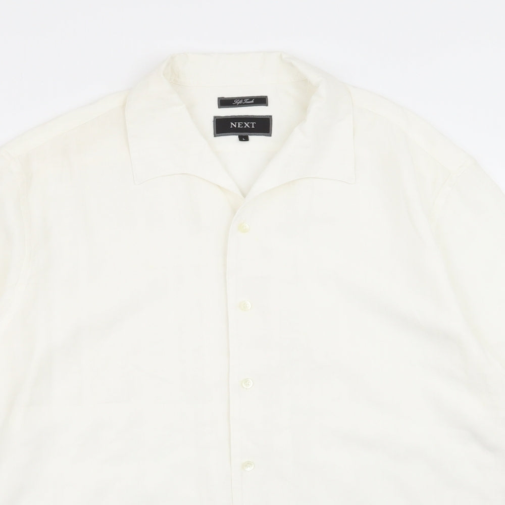 NEXT Mens White    Button-Up Size L