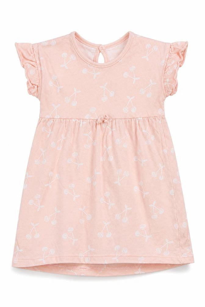 Front view of George girls’ beige t-shirt dress, size 12-18, months