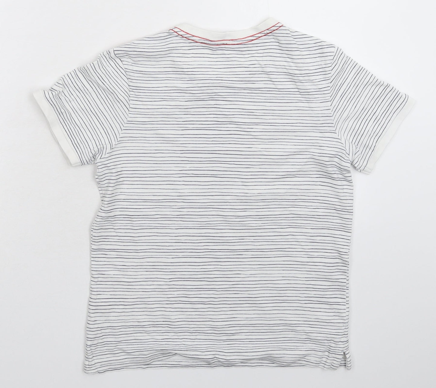 George Boys White Striped  Basic T-Shirt Size 10-11 Years