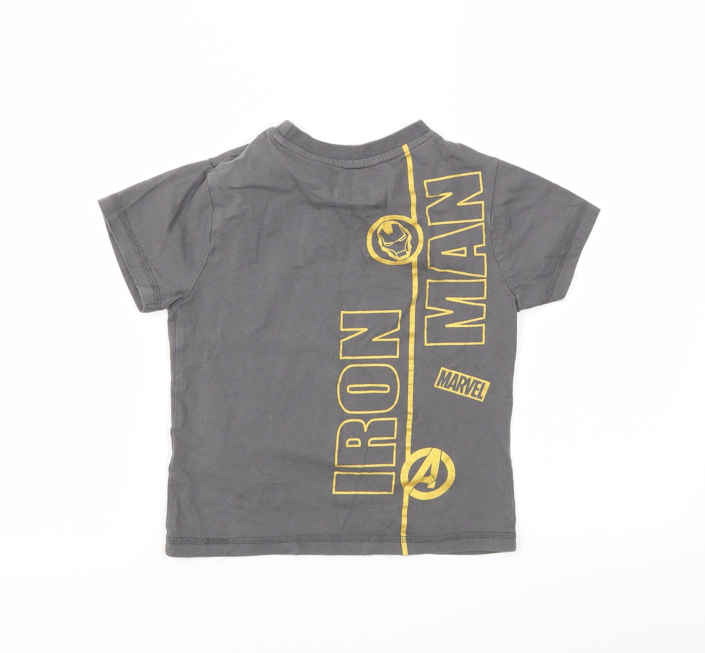 Avenger Boys Grey Geometric  Basic T-Shirt Size 5 Years
