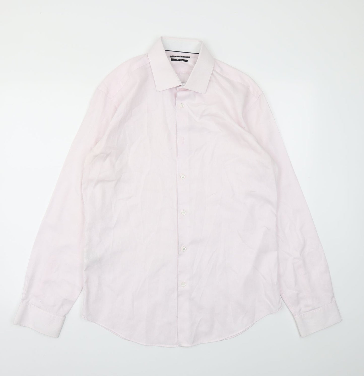 M&S Mens Pink    Button-Up Size 15.5