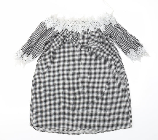 Select Womens Black Check  Fit & Flare  Size 12