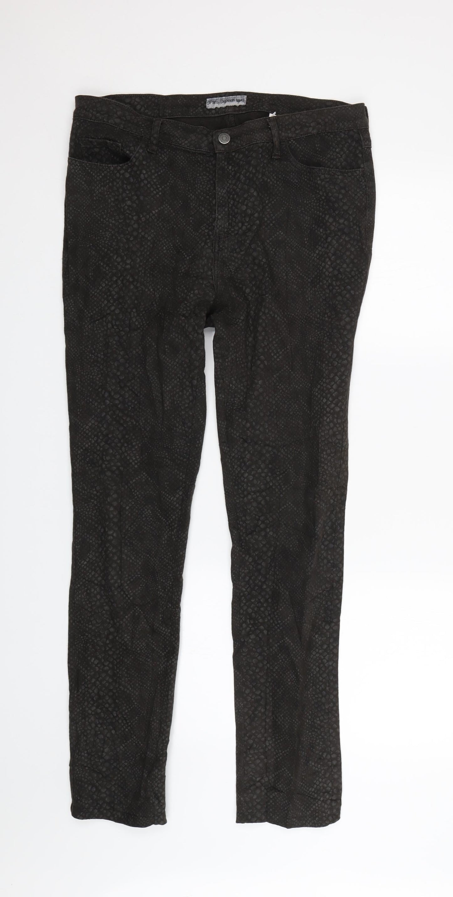 DPM  Womens Black Animal Print Denim Skinny Jeans Size 32 L29 in - Snake Print