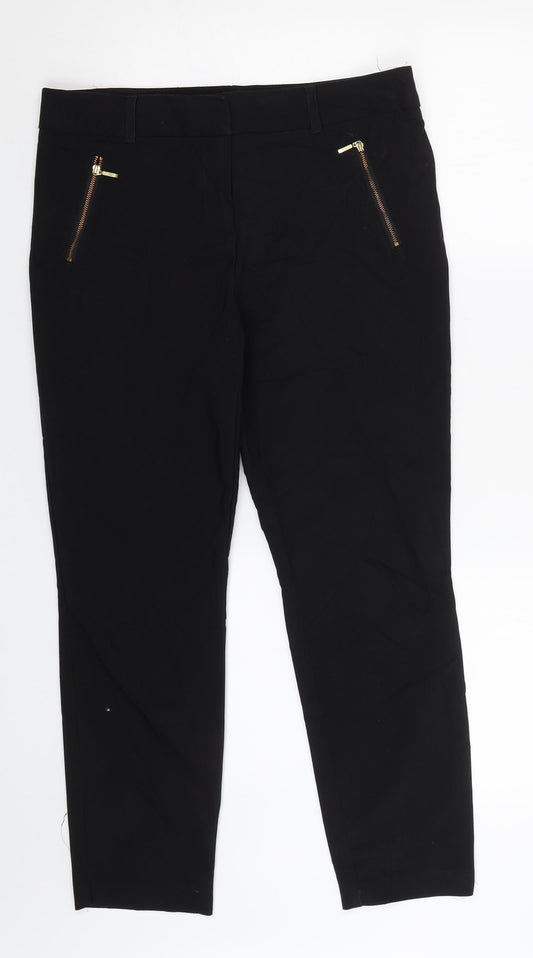 Papaya Womens Black   Trousers  Size 12 L25 in