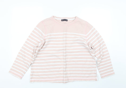 M&S Womens Pink Striped  Pullover Jumper Size 16