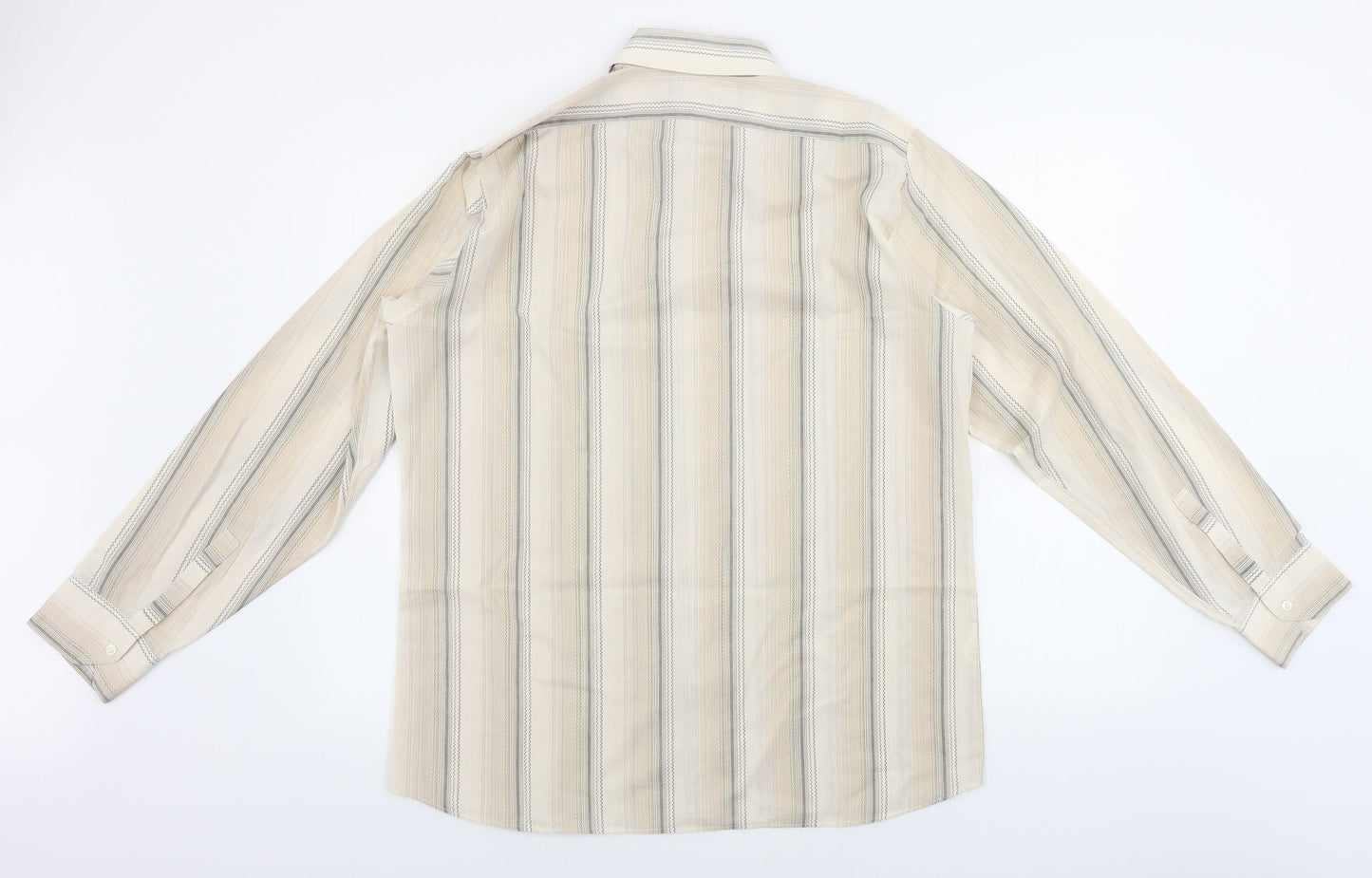 trend Mens Brown Striped   Button-Up Size M