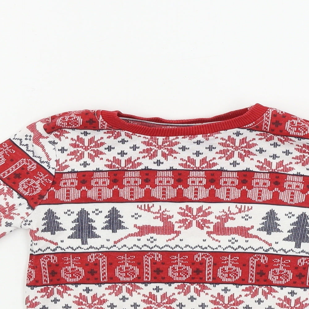 Primark  Boys Red Geometric  Basic T-Shirt Size 3-4 Years