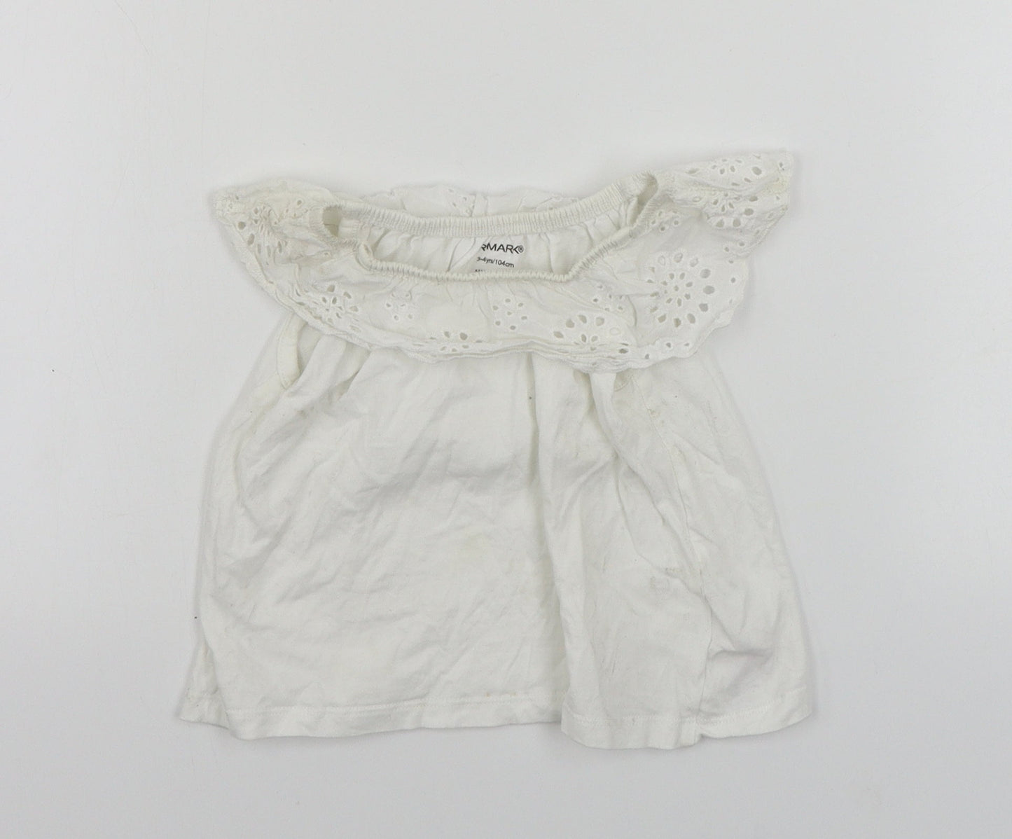 Primark  Girls White   Basic T-Shirt Size 2-3 Years
