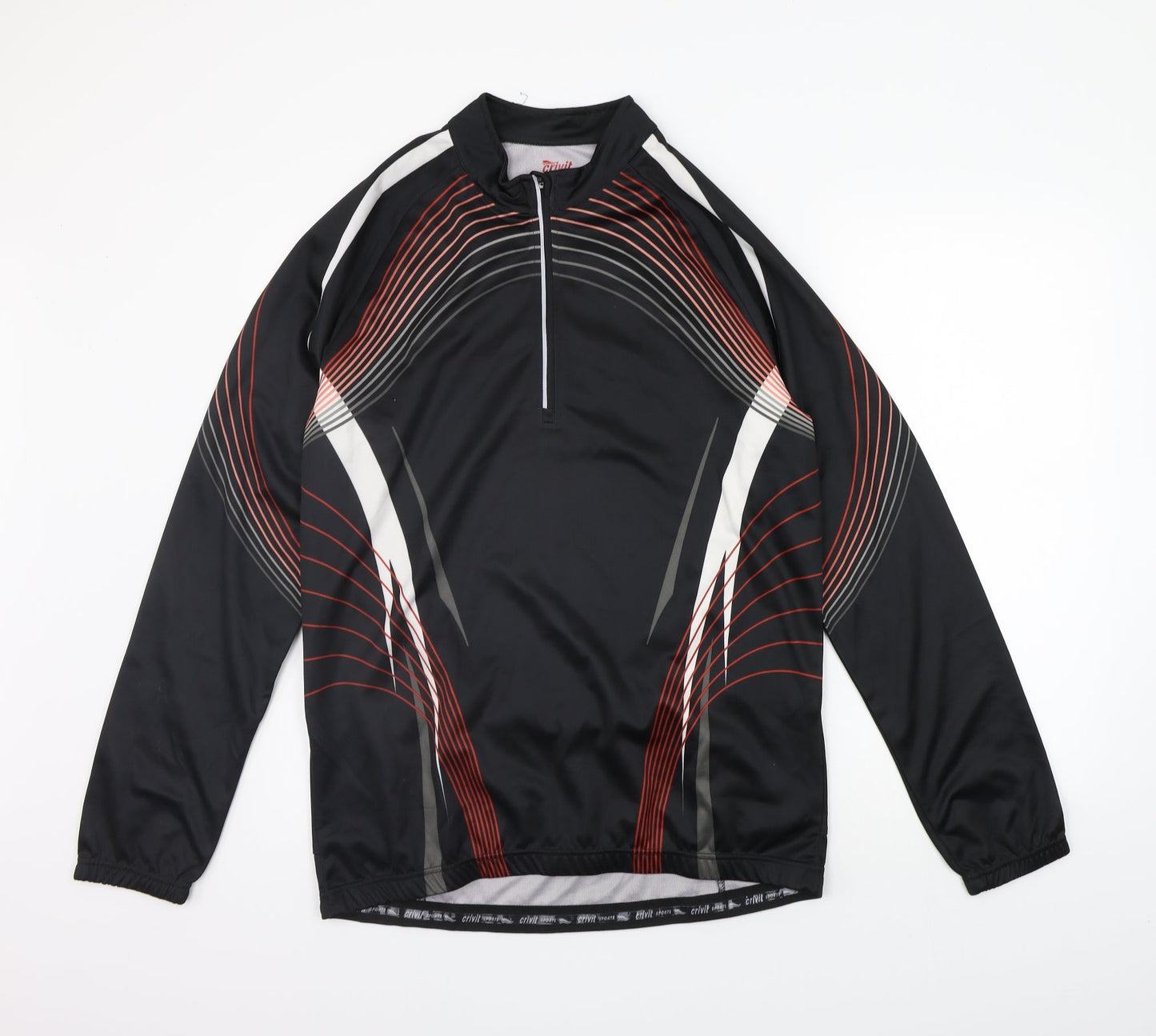 Crivit Mens Black   Full Zip Jumper Size L