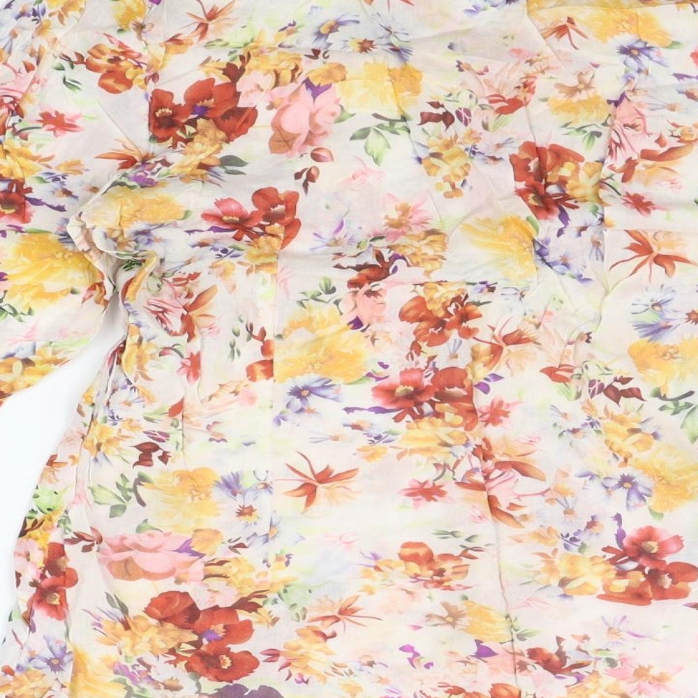 Scullers Womens Pink Floral  Basic T-Shirt Size XL