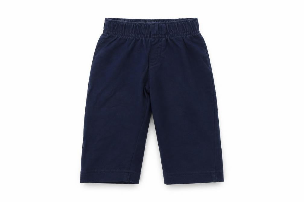 Front view of George girls’ blue sweatpants, size 6-9, months - elastic waist band