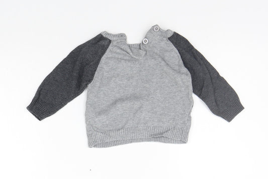 Earlydays Girls Grey   Pullover Jumper Size 3-6 Months  - animal design