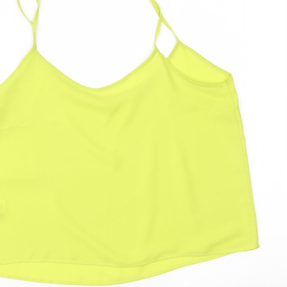 NEXT Womens Green  Chiffon Cropped T-Shirt Size 10