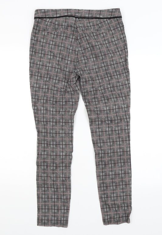 Dorothy Perkins Womens Grey Plaid  Trousers  Size 10 L27 in
