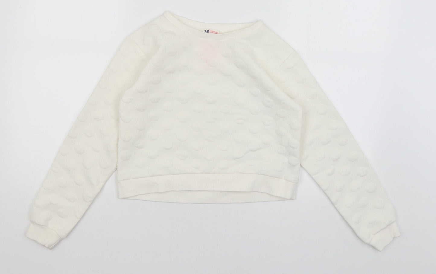 H&M Girls White   Pullover Jumper Size 9-10 Years