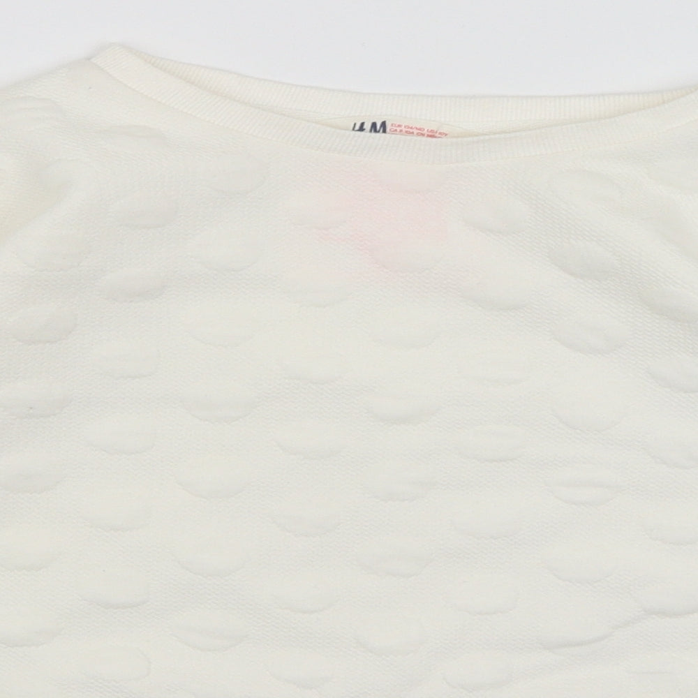 H&M Girls White   Pullover Jumper Size 9-10 Years