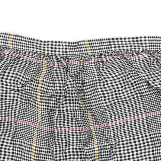 H&M Girls Black Houndstooth  A-Line Skirt Size 11 Years