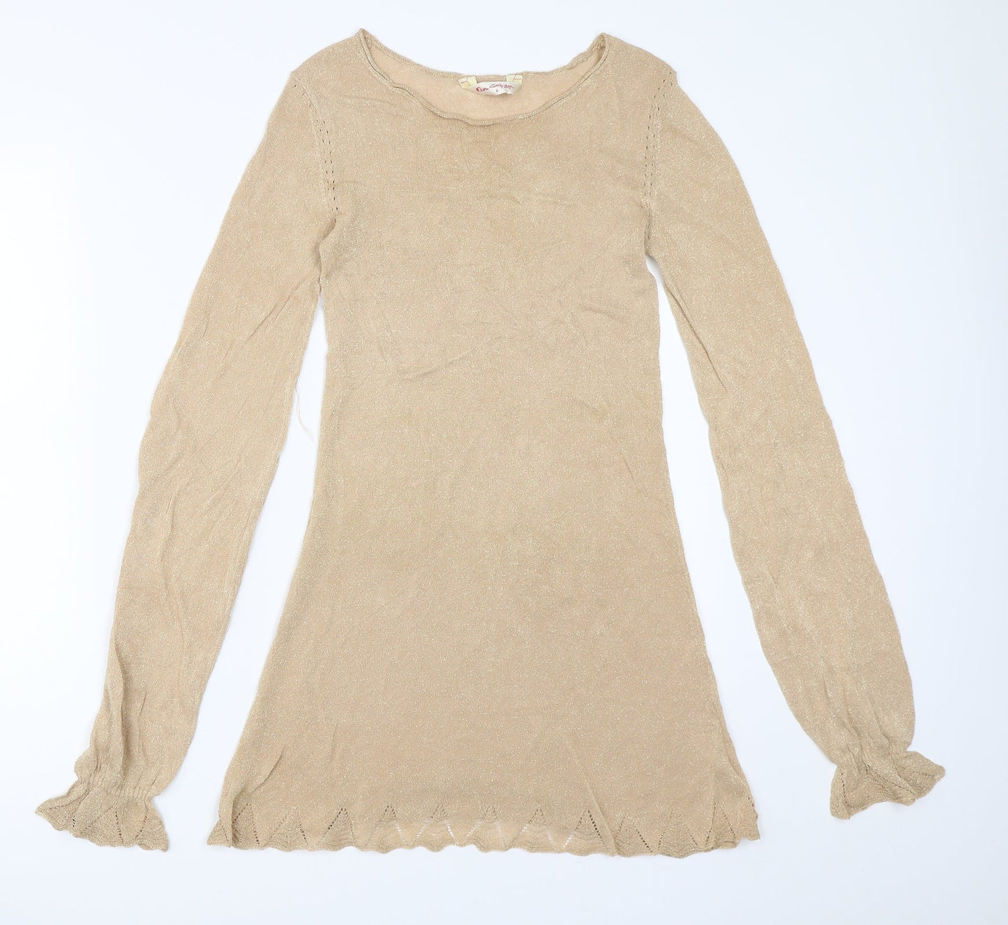 Miss Selfridge Womens Gold   Pullover Jumper Size 8