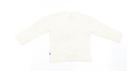 M&Co Girls White   Pullover Sweatshirt Size 2-3 Years