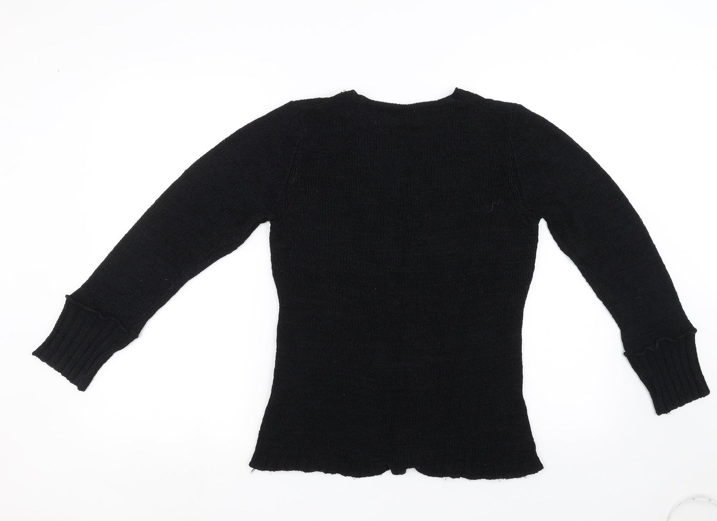 Donatella Maurizio Womens Black   Pullover Sweatshirt Size M