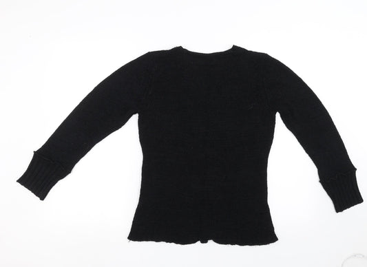 Donatella Maurizio Womens Black   Pullover Sweatshirt Size M