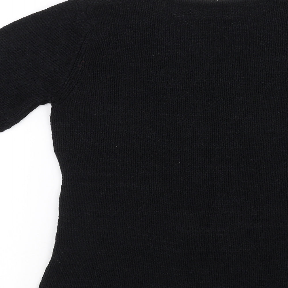 Donatella Maurizio Womens Black   Pullover Sweatshirt Size M