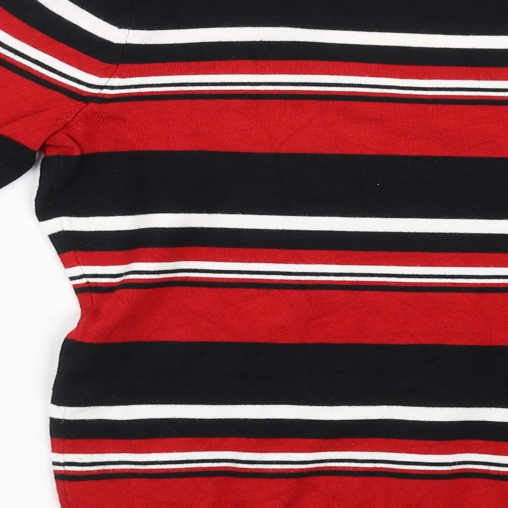 TESCO Womens Red Striped  Pullover Sweatshirt Size 8