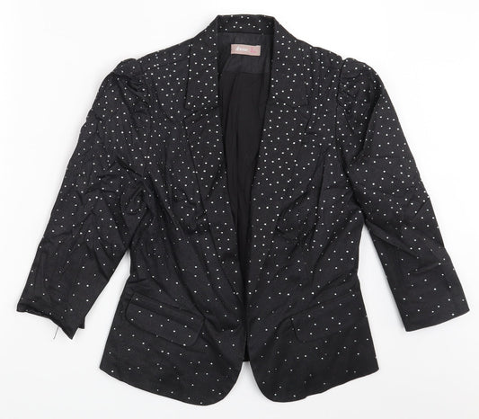 A wear Womens Black Polka Dot  Jacket Blazer Size 12