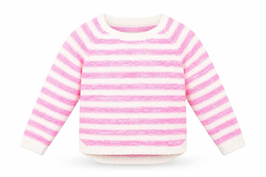 YD Girls Pink Striped  Pullover Jumper Size 12 Years
