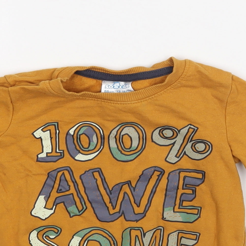 So Cute Boys Yellow   Pullover Jumper Size 12-18 Months
