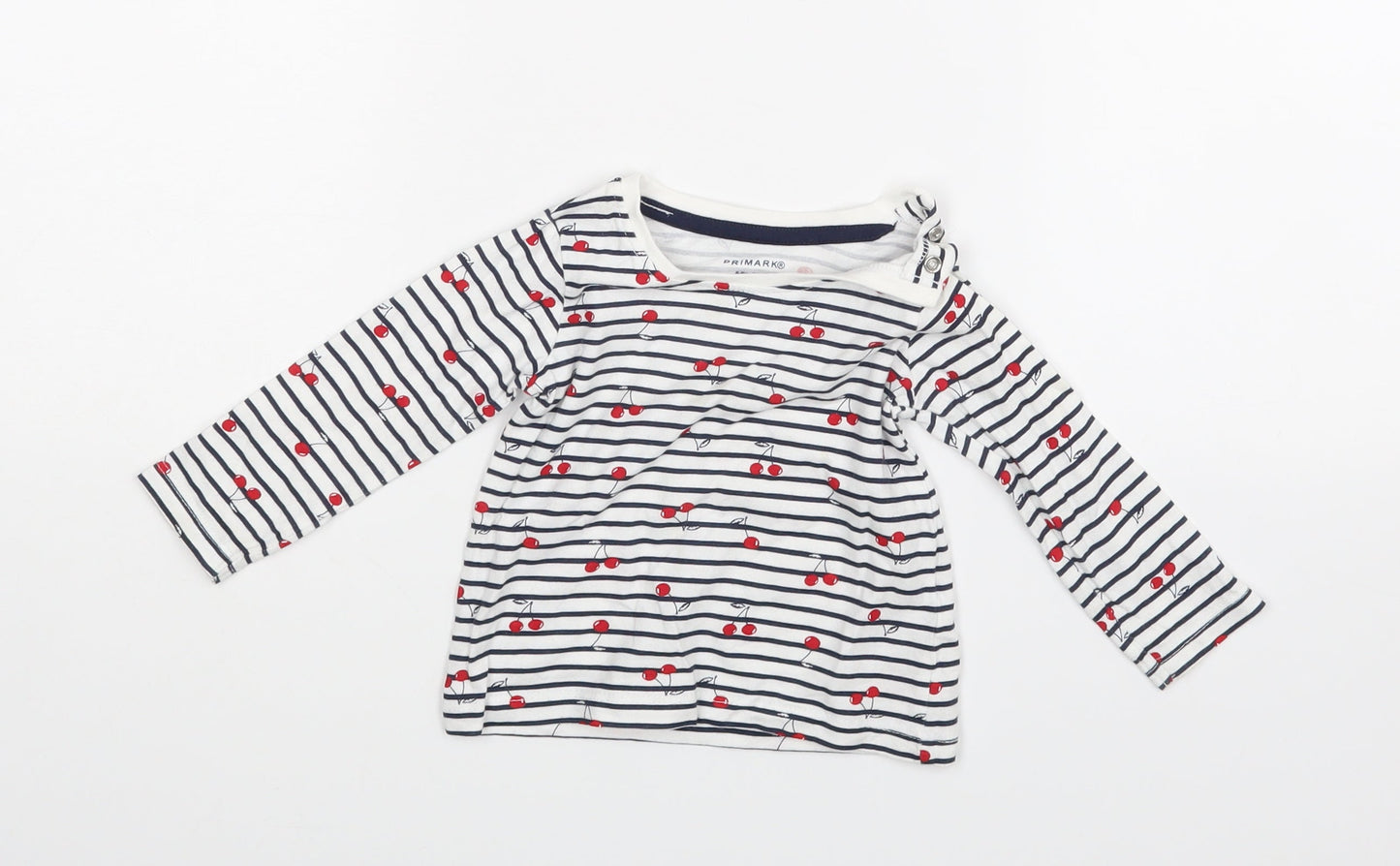 Primark Baby White Striped  Basic Blouse Size 6-9 Months