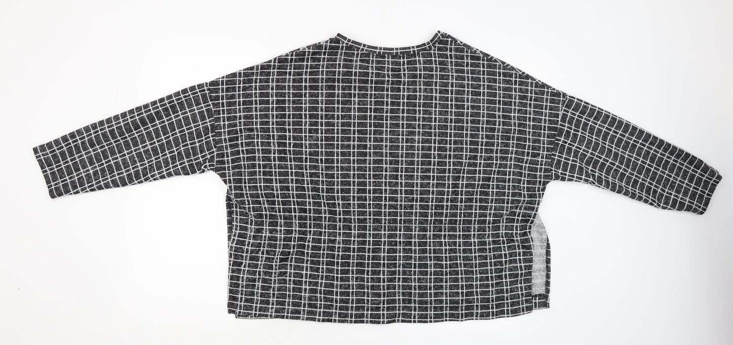 Zara Womens Black Check  Pullover Jumper Size M