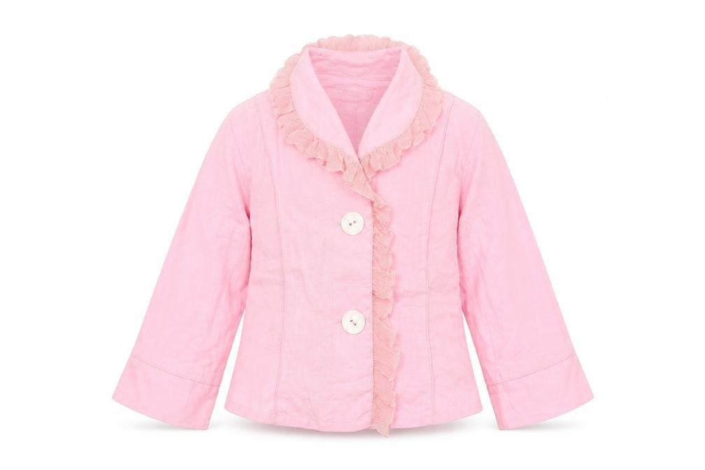 Front view of Jean Bourget girls’ pink jacket, size 3, years