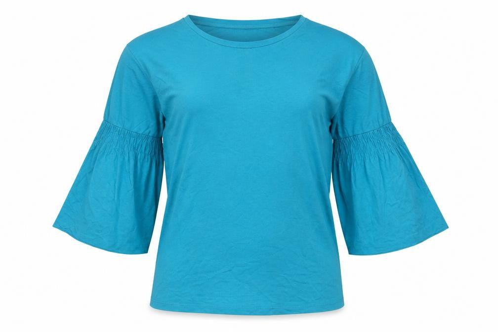 Front view of Marks & Spencer girls’ blue basic t-shirt, size 12-13, years