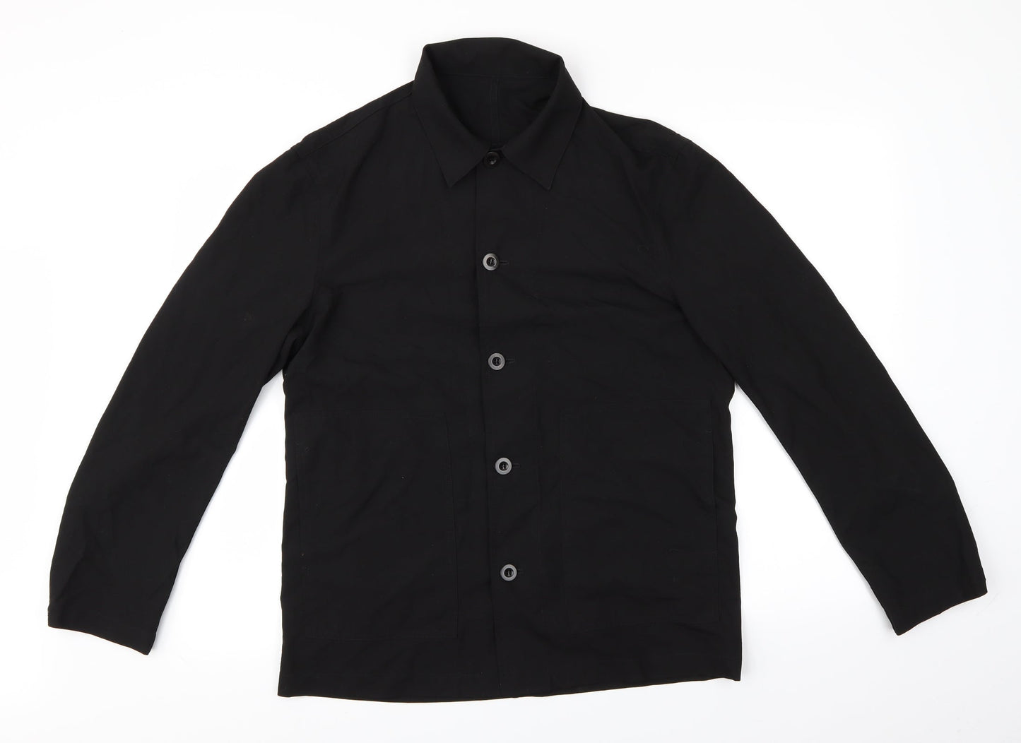 Preworn Mens Black    Button-Up Size 46