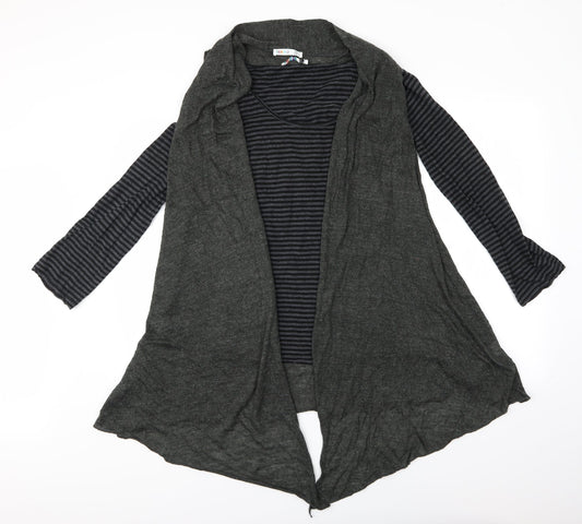 Denim Co. Womens Grey Striped  Cardigan Jumper Size 14