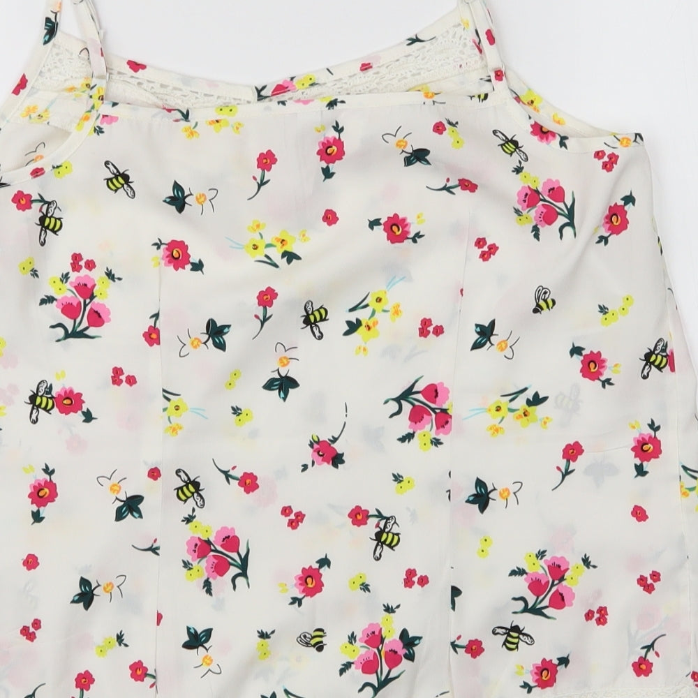 Henry Holland Womens White Floral  Basic Blouse Size 12