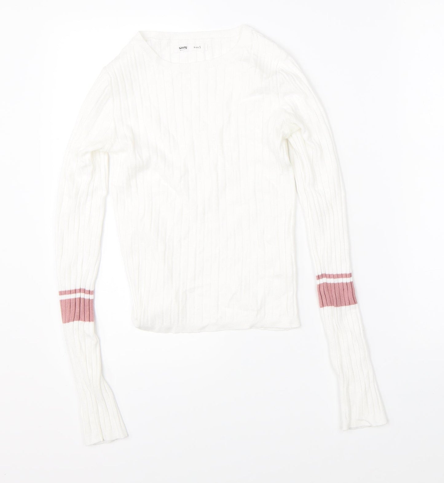 Sinsay Womens White   Pullover Jumper Size S
