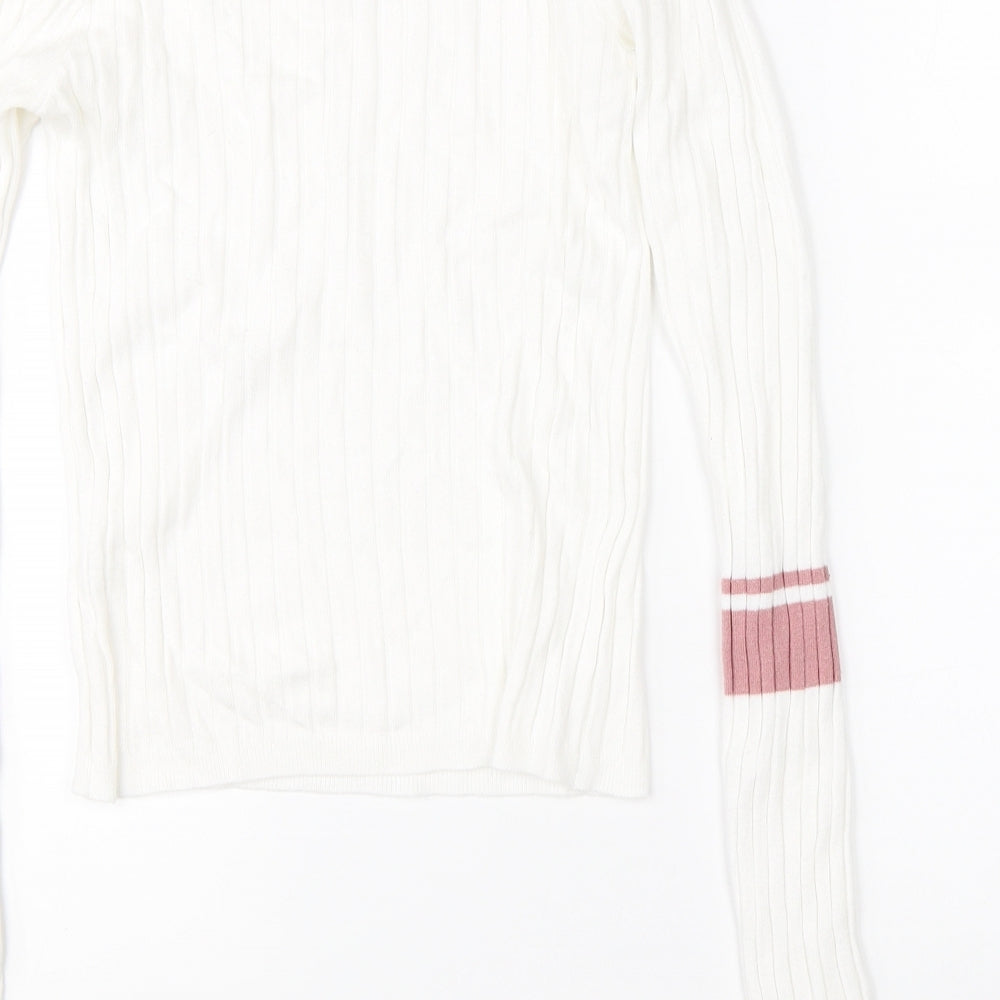 Sinsay Womens White   Pullover Jumper Size S