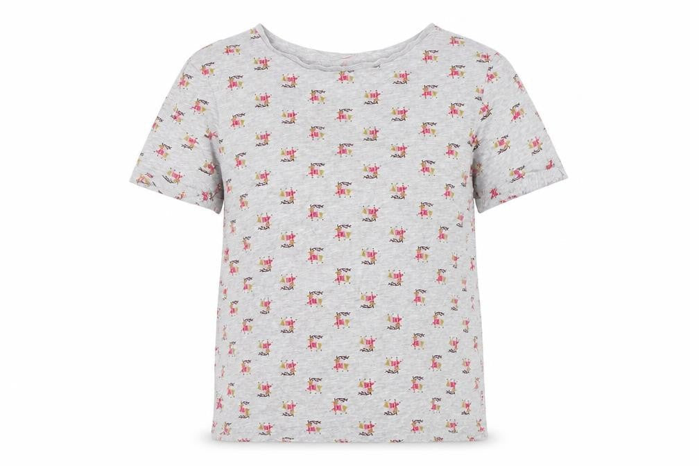 Primark Womens Grey    Pyjama Top Size S  - reindeer christmas