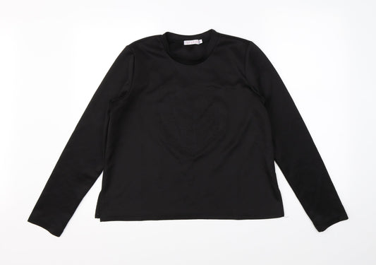 Lily White Womens Black   Basic T-Shirt Size M  - tiger