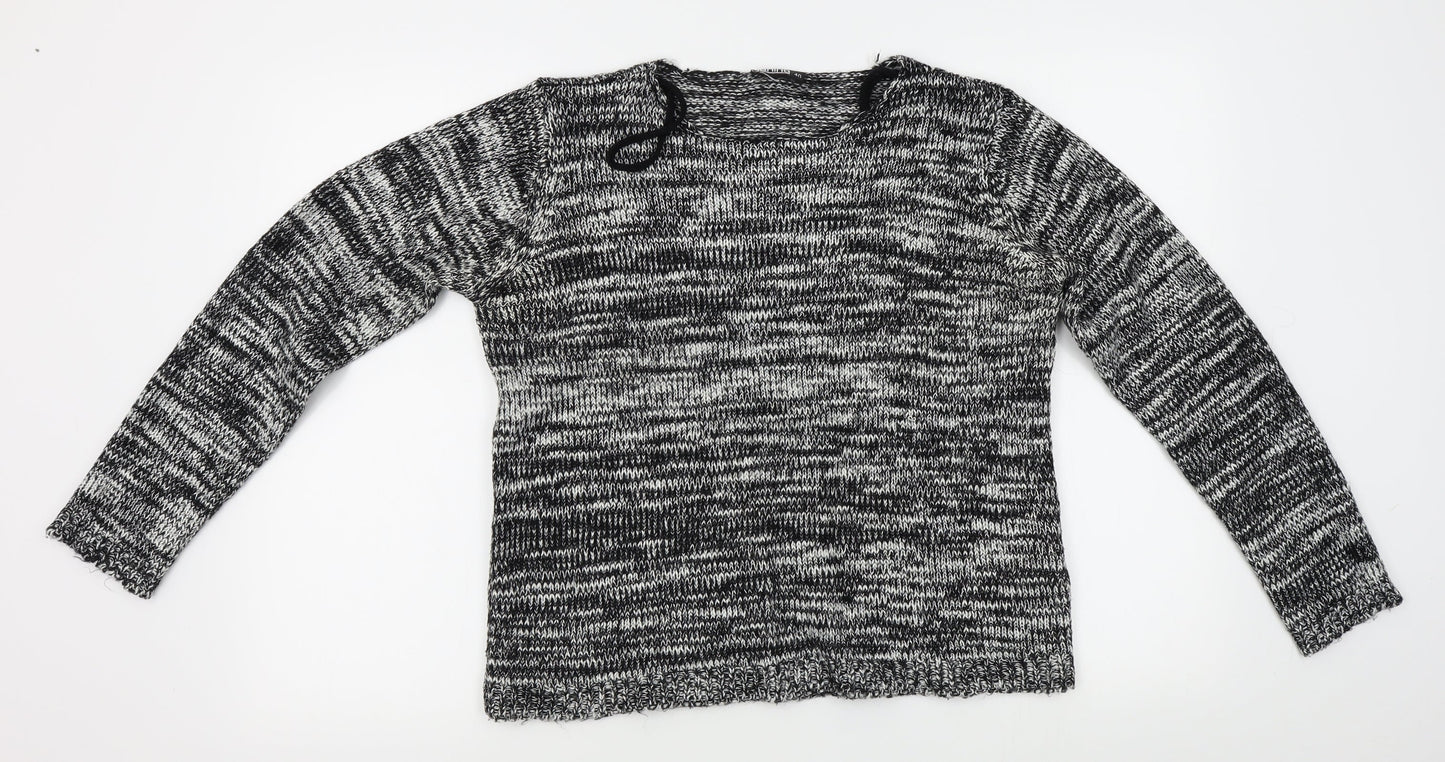 Janina Womens Grey Striped  Pullover Jumper Size 12