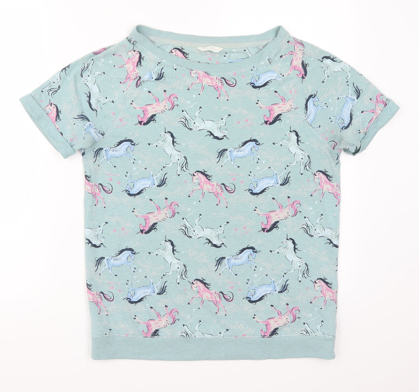Marks and Spencer Womens Blue Solid  Top Pyjama Top Size 10  - Unicorns Loungewear